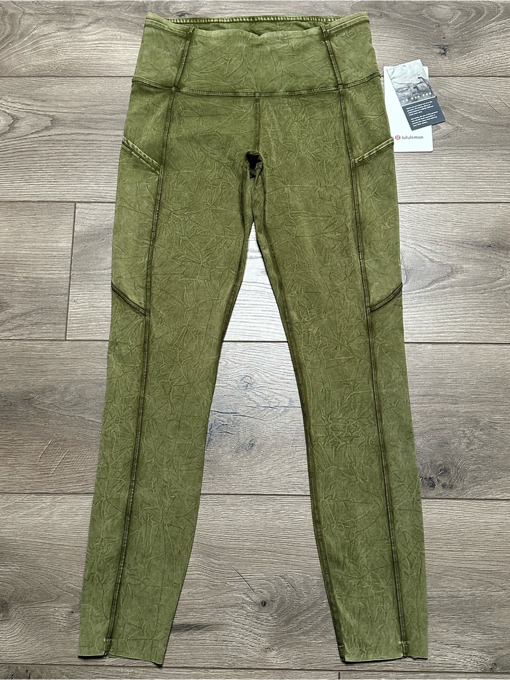 Lululemon Fast And Free High Rise 25" Leggings Ice Dye Ice Wash Moss Green 6